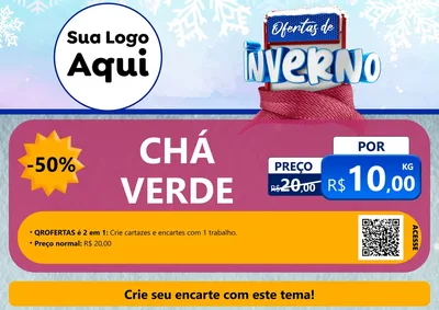 Modelo de Cartaz para Cartaz A4 Horizontal com o tema Ofertas de Inverno para Produtos Naturais