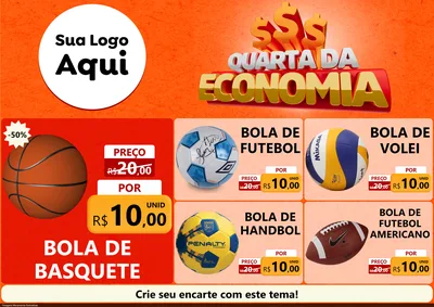 Modelo de Encarte para Encarte A4 Horizontal com o tema Quarta da Economia para Artigos Esportivos