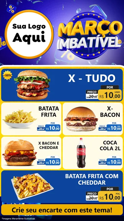 Modelo de TV para TV Vertical com o tema Março Imbatível para Hamburgueria