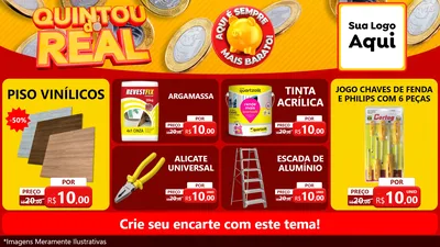 Modelo de TV para TV Horizontal com o tema Quintou do Real para Material para Construção