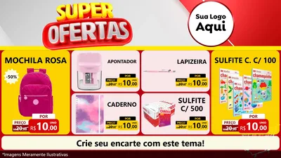 Modelo de TV para TV Horizontal com o tema Super Ofertas para Papelaria