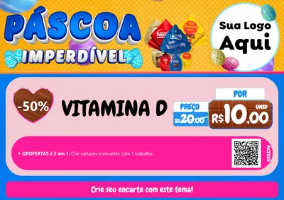 Modelo de Cartaz para Cartaz A4 Horizontal com o tema Páscoa Imperdível para Farmácia