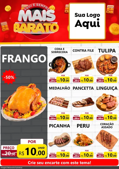 Modelo de Encarte para Encarte A4 Vertical com o tema Mais Barato para Assados