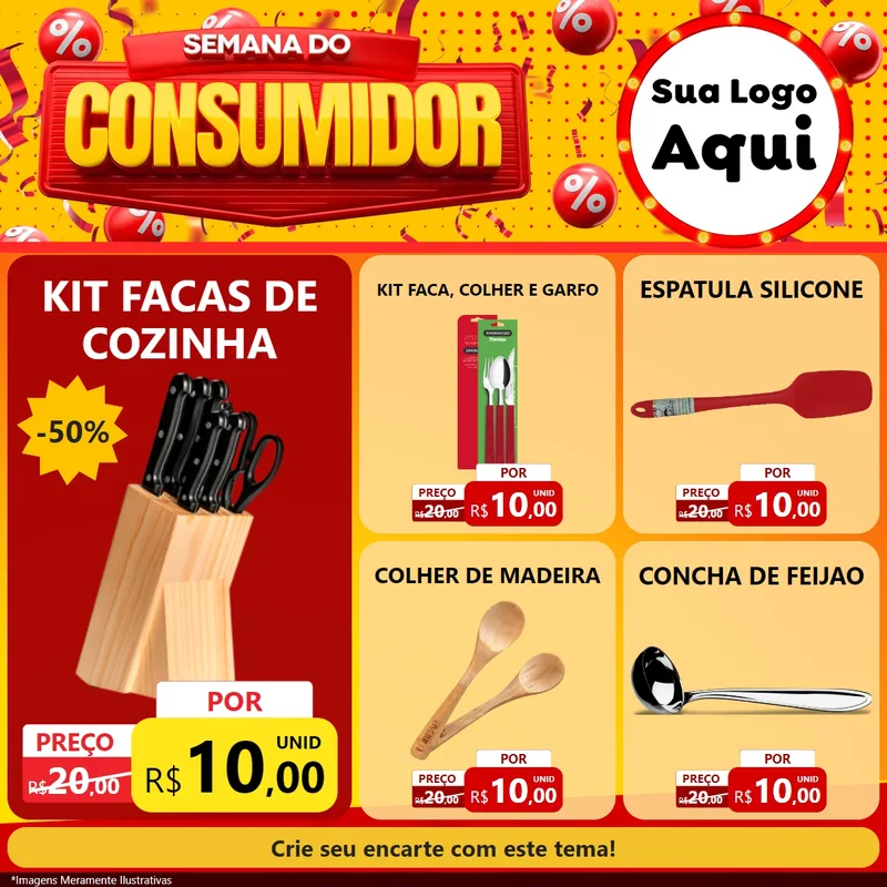 Modelo de Rede Social para Feed Facebook com o tema Semana do Consumidor para Utilidades Domésticas