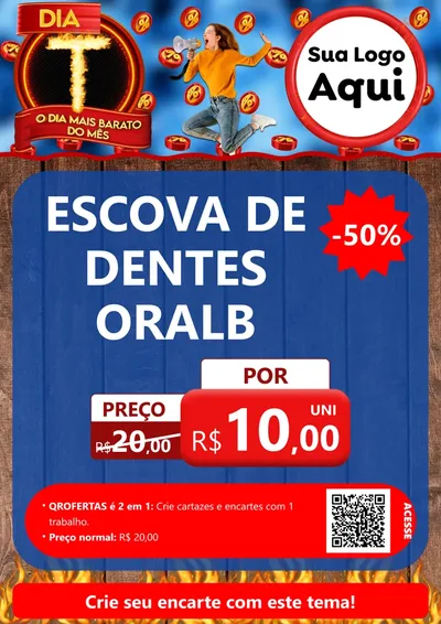 Modelo de Cartaz para Cartaz A4 Vertical com o tema Dia T - O Dia Mais Barato Do Mês para Higiene Pessoal