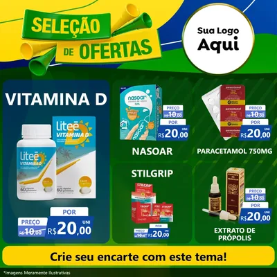 Modelo de Rede Social para Feed Facebook com o tema Seleção de Ofertas - Copa para Farmácia