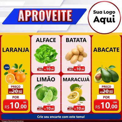 Modelo de Rede Social para Feed Facebook com o tema Aproveite para Hortifrúti