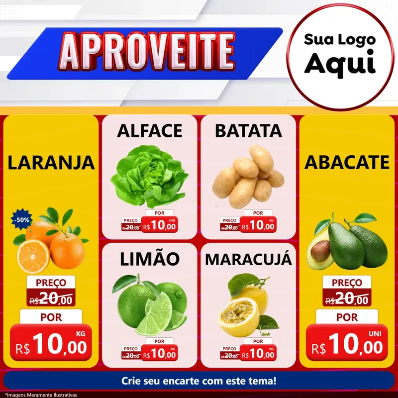 Modelo de Rede Social para Feed Facebook com o tema Aproveite para Hortifrúti