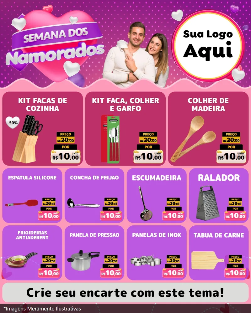 Modelo de Rede Social para Feed Instagram com o tema Semana dos Namorados para Utilidades Domésticas