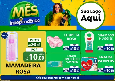 Modelo de Encarte para Encarte A4 Horizontal com o tema Mês da Independência para Bebês