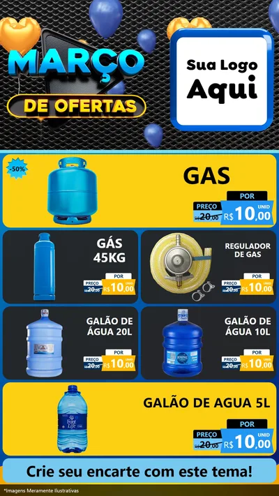 Modelo de TV para TV Vertical com o tema Março de Ofertas para Água e gás