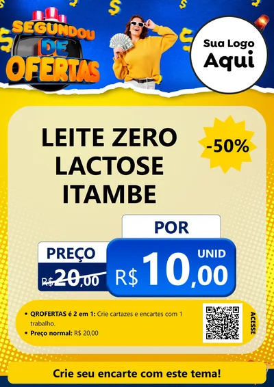 Modelo de Cartaz para Cartaz A4 Vertical com o tema Segundou de Ofertas para Frios e Laticínios