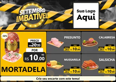 Modelo de Encarte para Encarte A4 Horizontal com o tema Setembro Imbatível para Frios e Laticínios