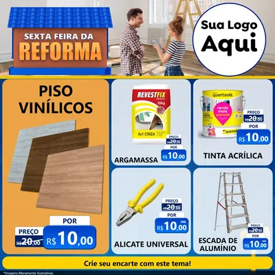 Modelo de Rede Social para Feed Facebook com o tema Sexta-feira da Reforma para Material para Construção