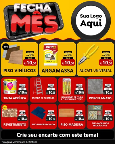 Modelo de Rede Social para Feed Instagram com o tema Fecha Mês para Material para Construção