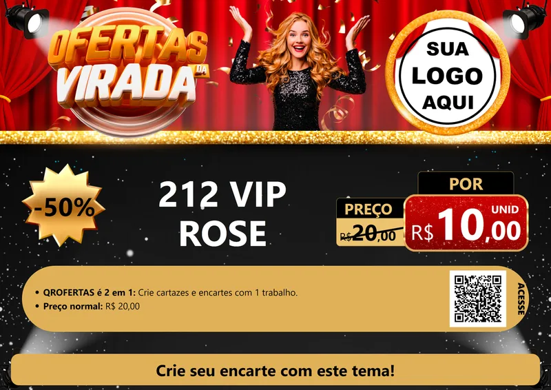Modelo de Cartaz para Cartaz A4 Horizontal com o tema Ofertas da Virada para Perfumes