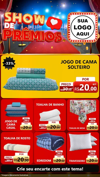 Modelo de Rede Social para Stories com o tema Show de Prêmios para Cama, Mesa e Banho