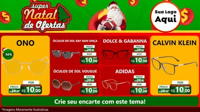 Modelo de TV para TV Horizontal com o tema Super Natal de Ofertas para Óticas