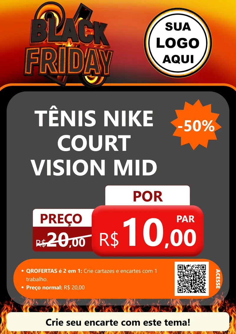 Modelo de Cartaz para Cartaz A4 Vertical com o tema Black Friday para Calçados