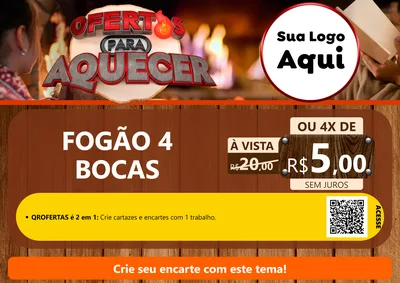 Modelo de Cartaz para Cartaz A4 Horizontal com o tema Ofertas Para Aquecer para Móveis e Eletro