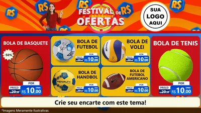 Modelo de TV para TV Horizontal com o tema Festival de Ofertas para Artigos Esportivos
