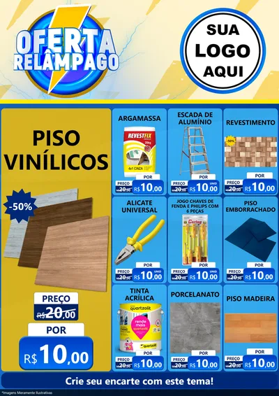 Modelo de Encarte para Encarte A4 Vertical com o tema Oferta Relâmpago para Material para Construção