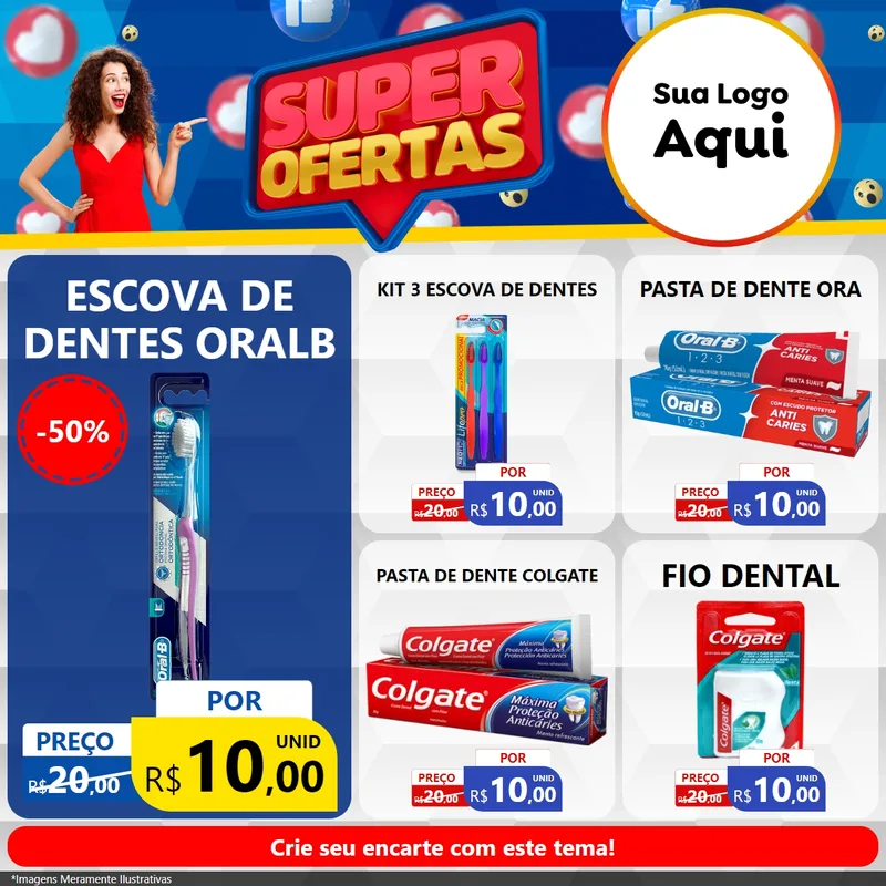 Modelo de Rede Social para Feed Facebook com o tema Super Ofertas para Higiene Pessoal