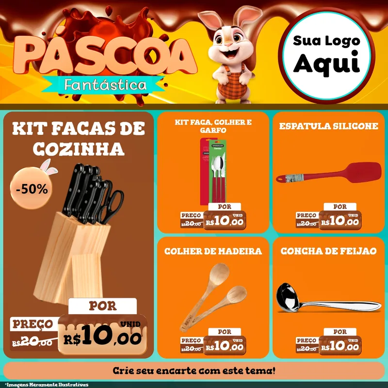 Modelo de Rede Social para Feed Facebook com o tema Páscoa Fantástica para Utilidades Domésticas