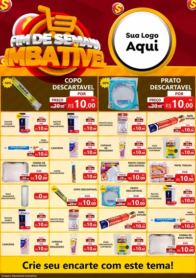 Modelo de Encarte para Encarte A4 Vertical com o tema Fim de Semana Imbatível para Embalagens
