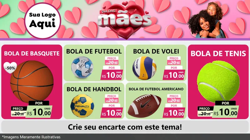 Modelo de TV para TV Horizontal com o tema Dia das Mães para Artigos Esportivos