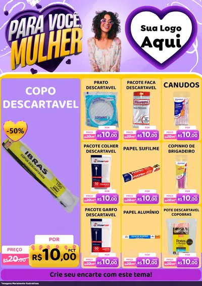 Modelo de Encarte para Encarte A4 Vertical com o tema Para Você, Mulher para Embalagens