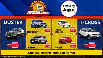 Modelo de TV para TV Horizontal com o tema Fim De Semana Arrasador para Concessionaria de Carros