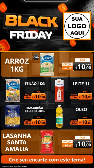 Modelo de TV para TV Vertical com o tema Black Friday para Supermercado