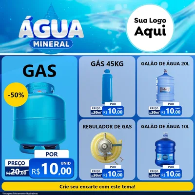 Modelo de Rede Social para Feed Facebook com o tema Água Mineral para Água e gás