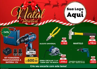 Modelo de Encarte para Encarte A4 Horizontal com o tema Natal Imperdível para Maquinas e Ferramentas