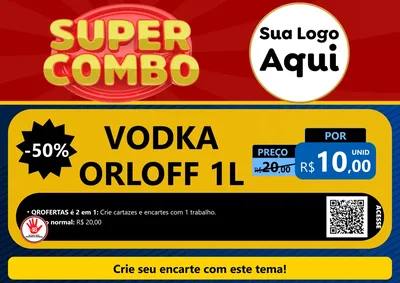 Modelo de Cartaz para Cartaz A4 Horizontal com o tema Super Combo para Distribuidora de bebidas