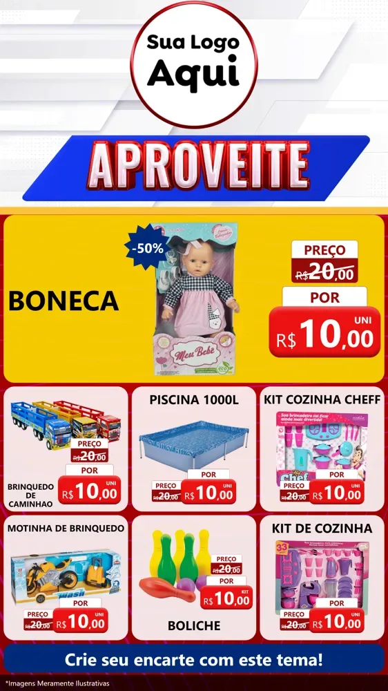 Modelo de Rede Social para Stories com o tema Aproveite para Brinquedos