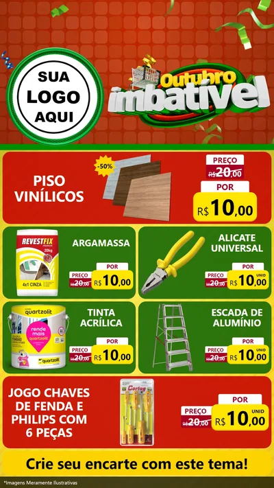 Modelo de TV para TV Vertical com o tema Outubro Imbatível para Material para Construção