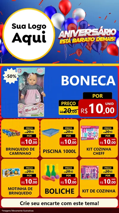 Modelo de Rede Social para Stories com o tema Aniversário para Brinquedos