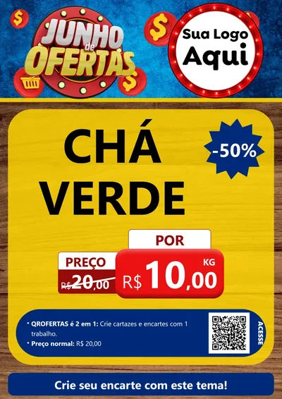 Modelo de Cartaz para Cartaz A4 Vertical com o tema Junho de Ofertas para Produtos Naturais