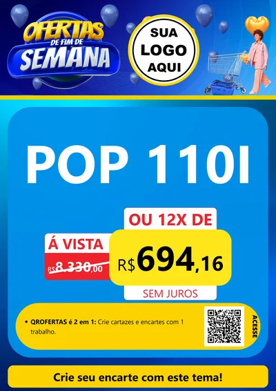 Modelo de Cartaz para Cartaz A4 Vertical com o tema Ofertas de Fim de Semana para Concessionaria de Motos