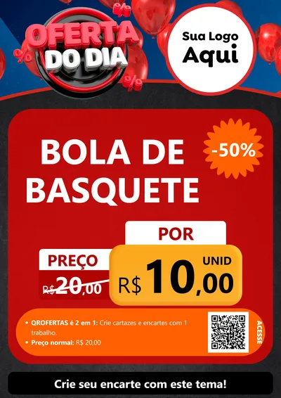 Modelo de Cartaz para Cartaz A4 Vertical com o tema Oferta do Dia para Artigos Esportivos