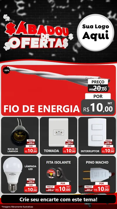 Modelo de Rede Social para Stories com o tema Sabadou de Ofertas para Materiais Elétricos