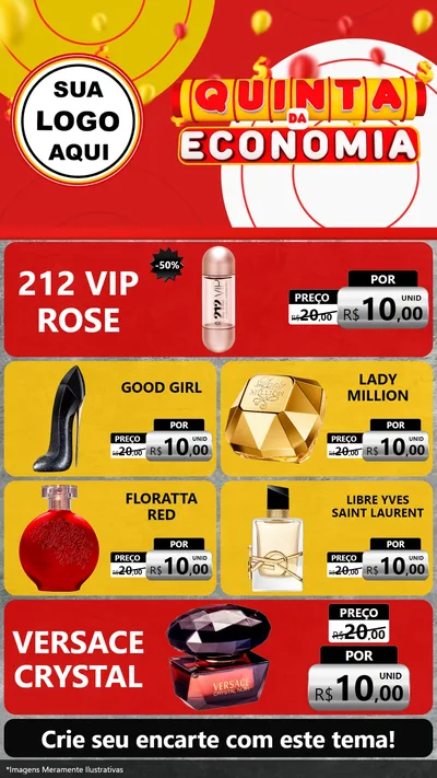 Modelo de TV para TV Vertical com o tema Quinta da Economia para Perfumes