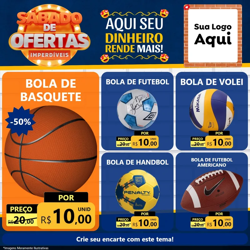 Modelo de Rede Social para Feed Facebook com o tema Sábado de Ofertas Imperdíveis para Artigos Esportivos