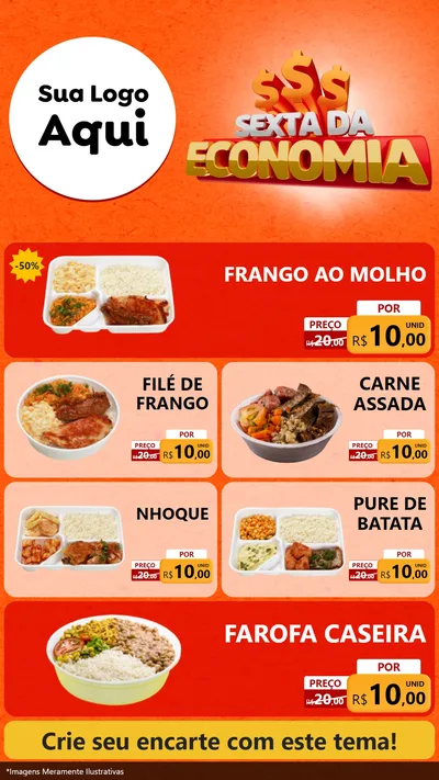 Modelo de TV para TV Vertical com o tema Sexta da Economia para Restaurante
