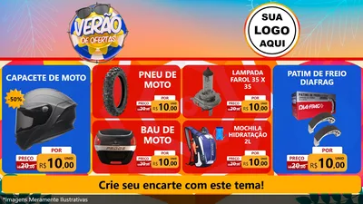 Modelo de TV para TV Horizontal com o tema Verão de Ofertas para Moto peças