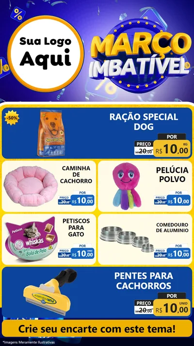 Modelo de TV para TV Vertical com o tema Março Imbatível para Pet Shop