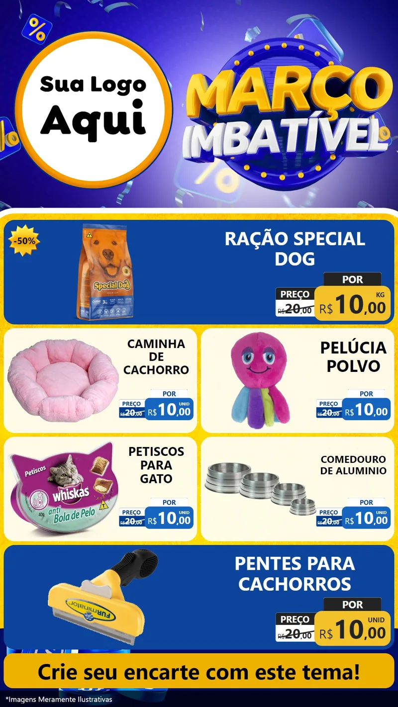 Modelo de TV para TV Vertical com o tema Março Imbatível para Pet Shop