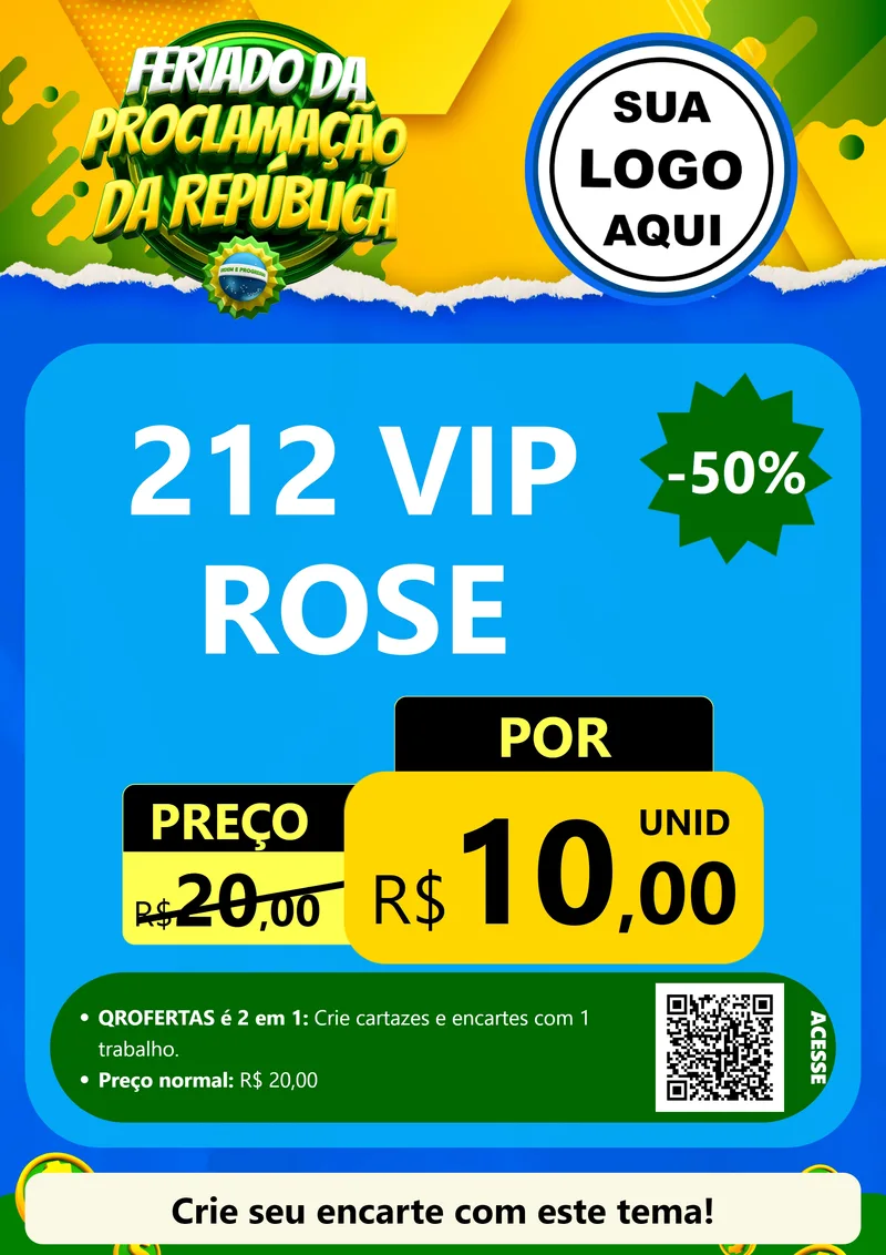 Modelo de Cartaz para Cartaz A4 Vertical com o tema Feriado da Proclamação da República para Perfumes